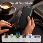 Portable Charger Power Bank 10000mAh, USB C in&Out Fast Charging Battery Pack Portable Phone Charger Quick Charge for iPhone 15/14/13/12, Galaxy S23/22, Pixel Heated Vest and etc (Black)