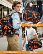 50L Gym Bags for Men, 3 in 1 Travel Duffle Bag with Shoe Compartment, Tactical Military Backpack for Overnight Weekender Gym Traveling Workout Deployment