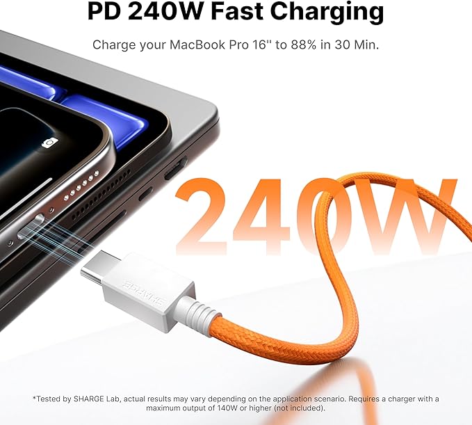 sharge MagLoop USB C Cable 3.3FT& HyperTower Power Bank Bundle