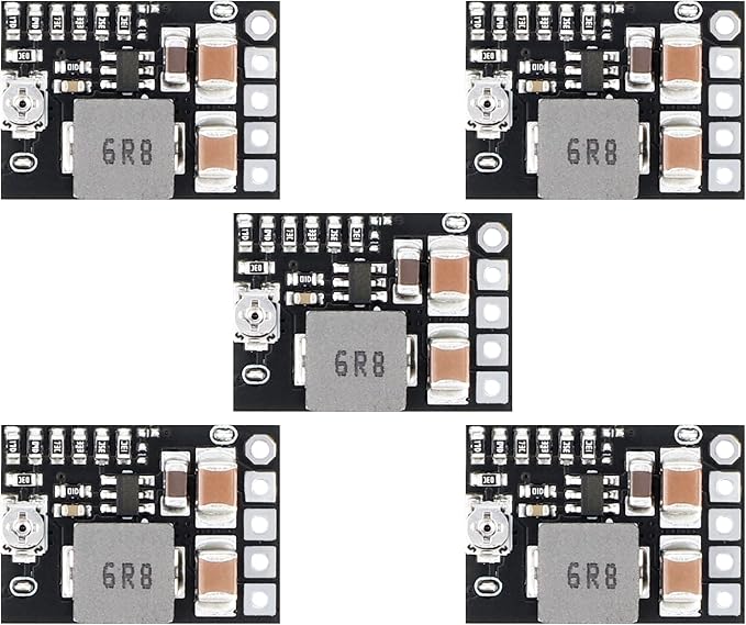 DROK DC 5V Power Converter, 5pcs Mini Voltage Buck Regulator DC 4.5-20V 12V 9V Step Down to 5V Reducer Transformer Board 3A 10W Adjustable Fixed Volt Output Step-Down Power Supply Stabilize