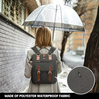 LOVEVOOK Laptop Backpack for Women Work Travel Commuter Backpack Business Computer Bag Teacher Doctor Nurse Bags College Backpack Purse Laptop Bag, 17 Inch, Dark Grey-brown