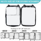 Gonex Compression Packing Cubes, 4pcs Expandable Storage Travel Luggage Bags Organizers (White)
