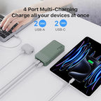 NOBIS Portable Charger,20000mAh Power Bank, 45W Fast Charging，Battery Pack with 2 USB-C (in/Out) & 2 USB-A, Digital Display & Small Current Mode, Compatible with Phone 17 S25 Tablet