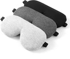 ALASKA BEAR 3 Pack Sleep Eye Masks Organic Cotton Cool Bamboo, 100% Light Blocking, Lightweight for Home or Travel Use (Black, Grey, Silver)