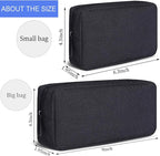 CAAORDKSO Travel Cable Organizer Pouch Electronic Accessories Carry Case Water Resistant Accessories Organizer Pouch Bag for Cable, Cord, Charger, Phone, Power Bank, Earphone (Big-Black)