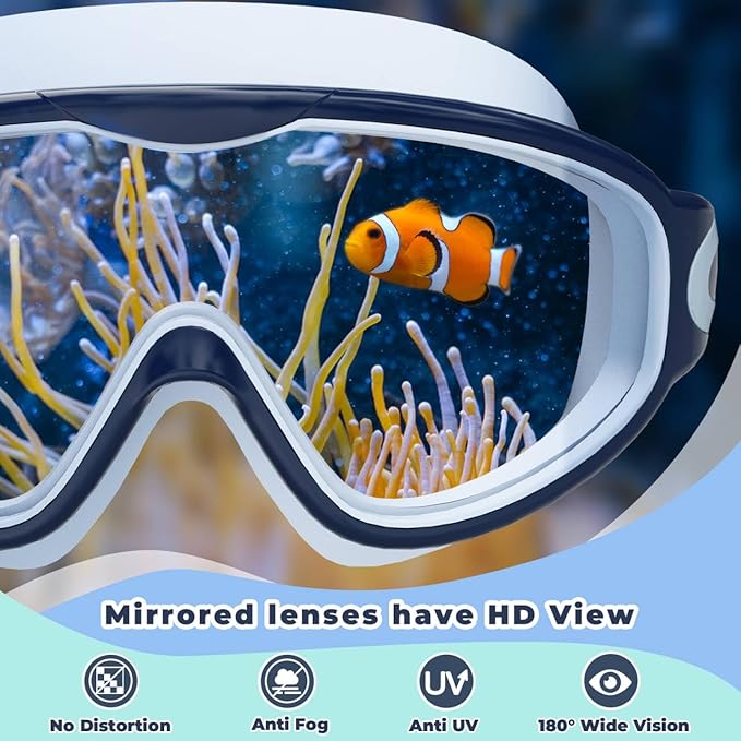 Keary 2 Pack Kids Swim Goggles for 3-15 UV Protection Anti-Fog Pool Water Swimming Goggles For Boys Girls Youth Toddler