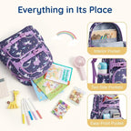 mommore Kids Backpack for Girls 4-8 with Lunch Box Elementary Kindergarten Preschool School Backpack 15'' Fit Folders Bottles, PInk Colorful Flowers
