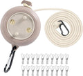 Portable Travel Clothesline Cord, Adjustable 33ft Camping Clothes line, Laundry Drying Rope for Hotel Trip,Camping,Backyard,Outdoor/Indoor, Grey