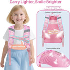 Bagseri Clear Backpack for Girls - 15 Inch Heavy Duty Kids Clear Bookbag for Kindergarten to Grade 2, Transparent School Bag with Reflective Strip, Fits Folders, Pink Unicorn