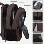 MATEIN Laptop Backpack, Extra Large TSA Friendly 17.3 Inch Travel Computer Backpack, Anti Theft Carry On Flight Approved Business Work College Backpack Bag for Men Women, Brown