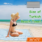 Set of 6 Turkish Beach Towel, Cotton Beach Towels, 36 x 71 Inches Turkish Towel, Sand Free, Quick Dry, Lightweight Beach Towels for Adult Blue