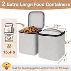 Mancro Dual Layers Dog Travel Bag, Pet Travel Bag with 2 Extra Large Food Containers, 2 Collapsible Dog Bowls, Multi-Pockets Tote Organizer for Pet Essentials for Dogs, Black