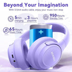 BERIBES Bluetooth Headphones Over Ear, 65H Playtime and 6 EQ Music Modes Wireless Headphones with Microphone, HiFi Stereo Foldable Lightweight Headsets, Deep Bass for Home Office Cellphone PC Ect.