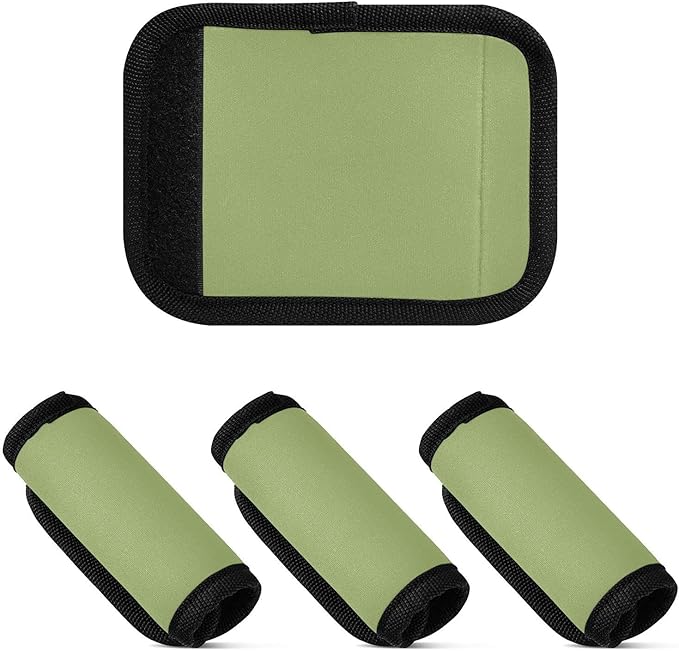 DOMIKING Light Green Luggage Handle Wrap Soft Luggage Identifiers for Suitcase Tags Markers for Travel Bag Luggage Suitcase Handle Covers Travel Accessories, 2 Pack