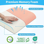 TranquilRelax XLarge Seat Cushion, Memory Foam Cushion for Long Sitting Hours on Office Chair, Home & Car, Non-Slip Chair Pad for Relieving Back & Sciatica & Hip & Coccyx Pain (Pink)