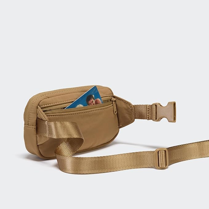 Pander Mini Belt Bag – Ultra Compact, Fits 6.7” Phone, Lipstick, Earbuds, Essentials, Small Crossbody Waist Purse, Brown Allspice