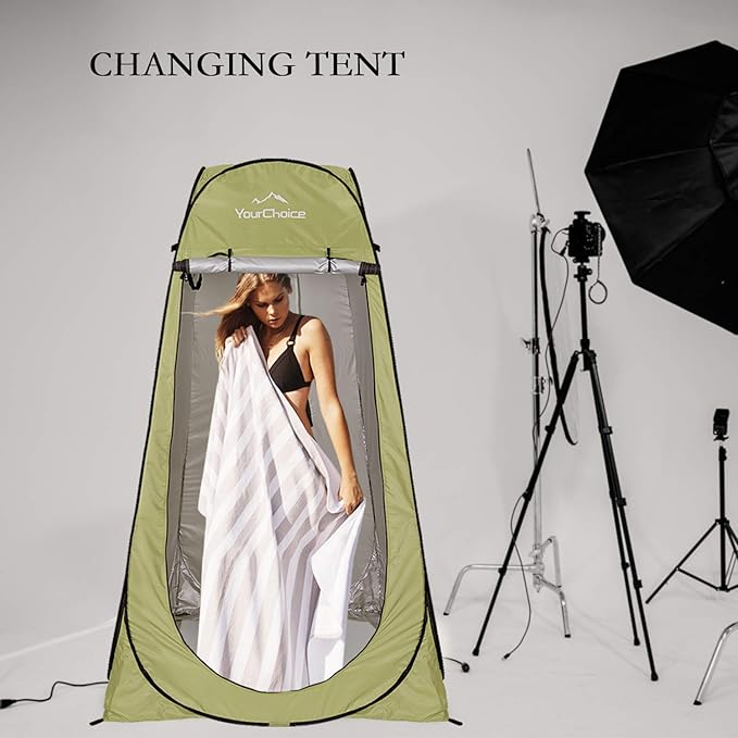 Your Choice Pop Up Privacy Tent, 3.9x3.9x6.2FT Portable Shower Tent for Camping, Waterproof Outdoor Changing Room with Carry Bag for Beach Hiking RV Fishing | Portable, for Camping, Beach, Hiking, with Carry Bag, Quick Setup