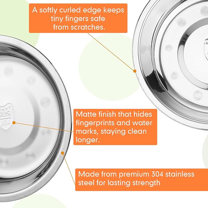 Patelai 12 Pcs Stainless Steel Dog Bowls with Silicone Lids Portable Food and Water Dishes for Pets Sealable Containers for 6.3" for Cats & Small Dogs (Red,Blue,Green,Purple)
