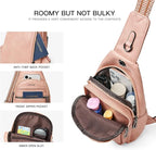 LATMAP Sling Bag For Women Faux Leather Small Casual Daypack Backpack Fanny Pack Crossbody Chest Bags Purse