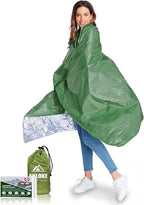 ANLOKE Emergency Blankets Mylar Thermal Blanket (4 Pack) of Space Blanket 82" x62''. Survival Blankets Heavy Duty Camping Gear, First Aid, Green