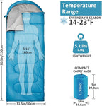 oaskys Camping Sleeping Bag - 3 Season Warm & Cool Weather - Summer Spring Fall Lightweight Waterproof for Adults Kids - Camping Gear Equipment, Traveling, and Outdoors