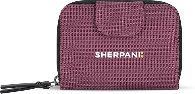 Sherpani Barcelona AT, Small Nylon Bifold Zipper Pocket Wallet, Travel Bag for Men Women, RFID Protection, Unisex Travel Gift (Smoky Orchid)