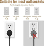 3-Outlet Extender Wall Tap Cube 2 Pack, 3-Prong Grounded Wall Tap, Easy Access Design, Adapter Spaced Outlets, Multiple Plug, Power Splitter, Use for Home Office School Dorm，Travel, ETL Listed, White