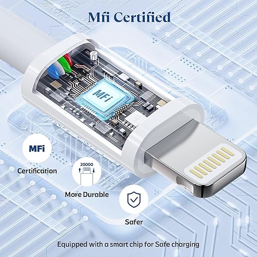 Ximytec iPhone 14 13 12 11 Charger Fast Charging 2Pack 20W Type-C Fast Charger Blocks with 6FT MFi-Certified USB C to Lightning Cables Compatible with iPhone 14/13/12/11/XS/XR/X/8/7/6 /iPad (White)