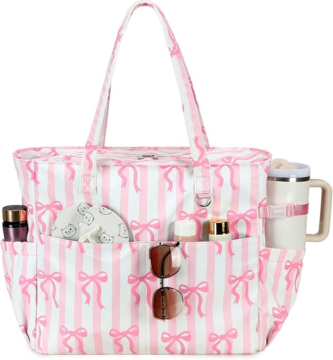 Bluboon Waterproof Beach Tote Pool Bags for Women Ladies Extra Large Carry On Bag With Wet Compartment for Weekender Travel