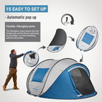 EchoSmile Pop Up Camping Tent, 2/4/6 Person Easy Setup Tent, Water Resistant Dome, Portable with Carry Bag