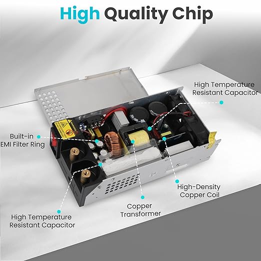 DC 12V 125A 1500W Power Supply 110V AC to 12V DC Converter Power Supply Adapter 125A 1500W Switch Transformer for Motor Pump CCTV Security Camera Car Stereo 3D Printer Device