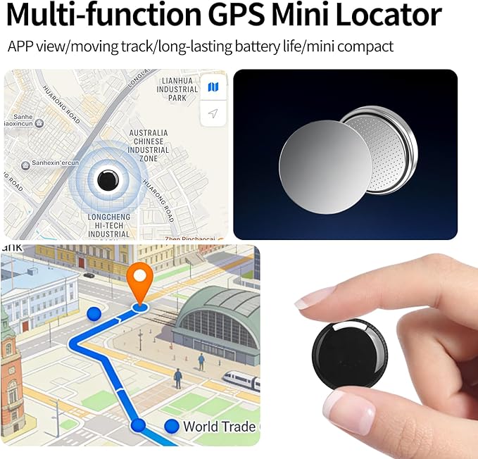 Mini Portable GPS Tracker for Vehicles, Global Tracking, Undetectable GPS Car Tracker, No Monthly Fee/No SIM Card, Tracker Device for Kids, Dogs, Cars, Elderly, Compatible with iOS & Android