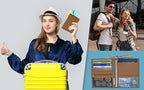 Light Brown RFID Genuine Leather Passport Wallet