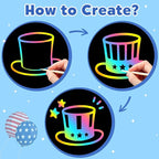 ZMLM Scratch Paper Art-Crafts Gift: 2 Pack Rainbow Notebooks Supplies Independence Day Toys for 3 4 5 6 7 8 9 10 Years Old Girls and Boys Kids Birthday Party Travel Games July 4