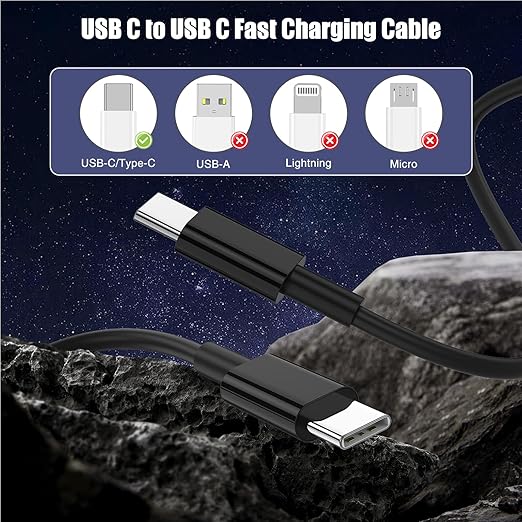 LOFPYE 3-Pack Black 6.6FT 60W USB C to USB C Cable, Type C Fast Charging Cable for iPhone Air 17 16e 16 15 Pro Plus Pro Max，for Galaxy S25/S24, for iPad Pro/Air/mini, for MacBook Pro/Air and More