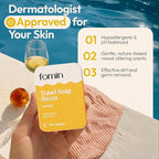 FOMIN - Paper Soap Sheets Tin for Traveling - (300 Sheets) Lemon Portable Travel Hand Soap Sheet, Dissolvable Mini Camping Hand Soap for Hand Washing