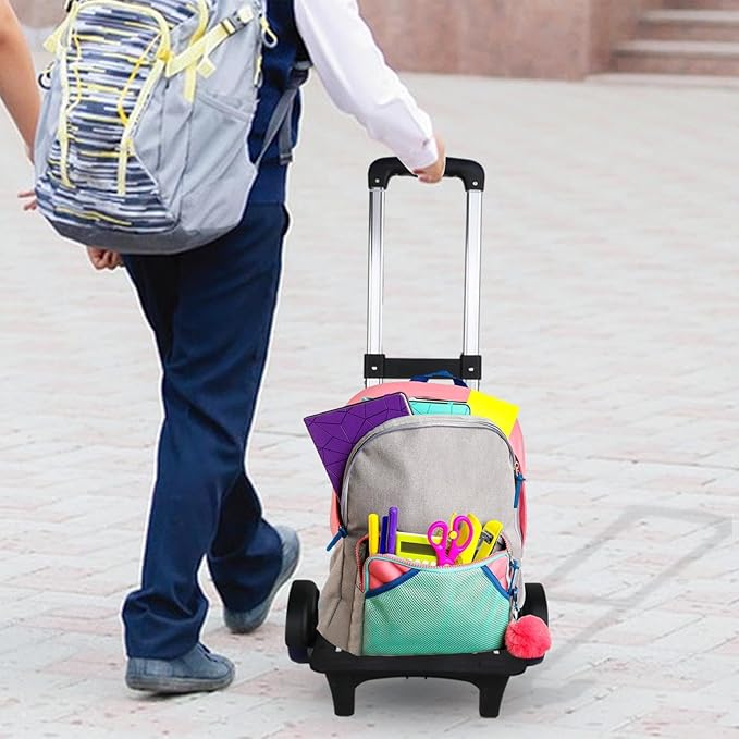 Backpack Trolley Wheeled Cart Telescopic Rod Aluminum Alloy Black Luggage Cart with Wheels Travel Trolley for Boxes Backpack, Men