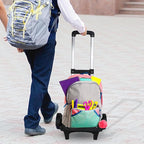 Generic Backpack Trolley Rolling Cart Backpack Hand Truck Telescopic Rod Luggage Cart Travel Trolley for Backpack Boxes Schoolbag, Men