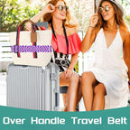 Slohif Luggage Straps for Suitcases Travel Belt Accessories Luggage Connector Identifiers 2 Pack Over Handle with Buckle Unique Nylon Adjustable Strap for Sleeping Bag Car Seat Purple