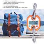 FTVOGUE Digital Hanging Scale, Portable Electronic Hook Scale with Double Accuracy Display for Grocery Shopping and Luggage, 150kg Capacity (Orange)