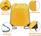 BeeGreen 20 Pieces Yellow Cinch Sack Bags Bulk Gymsack for Christmas Sports Polyester Drawstring Backpacks for Heat Vinyl and Tie Dye Pull sinch Sackpack for Women and Men