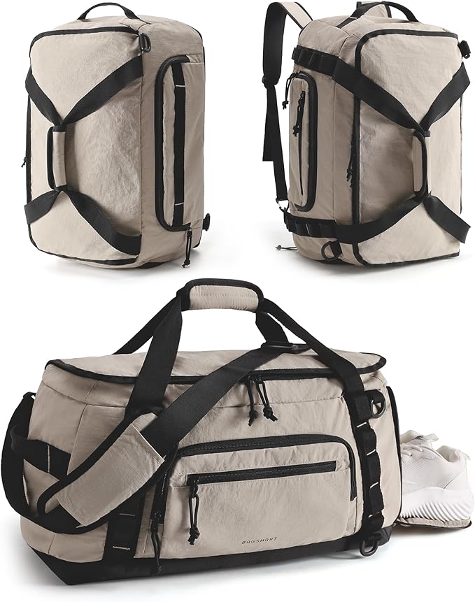 BAGSMART 4-IN-1 Gym Bag for Women Men, TSA Lightweight Duffle Bag for Travel with Shoe Compartment & Wet Pocket, 22L/30L/38L Tactical Backpack with 40oz Water Bottle Holder