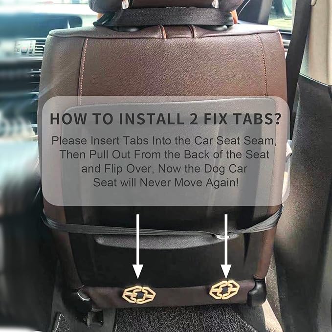 GENORTH Small Dog Car Seats for Small Dogs,Portable Puppy/Pet Car Booster Seat with Clip-On Leash and Mesh Window for Small Pet Up to 11 lbs