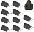 Ceptics European Travel Plug Adapter Type C Travel Power Adapter Accepts NEMA 5-15R - ETL Certified - Industrial Grade (IG-9C-10PK)