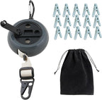 13.4Ft Portable Travel Clothesline is Also an Outdoor Camping Clothesline, Cruising Clothesline for Drying Clothes on Cruise Ships with 15 Clothespins, 1 Storage Bag (Black)