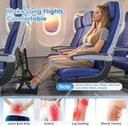 ExploreBliss Airplane Foot Rest - Lightweight Foot Hammock for Plane Travel with Adjustable Strap & Thick Board, Tray Table Under Desk Footrest to Relax Feet, Travel Essentials for Long Flights(Black)