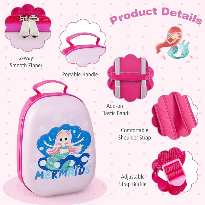 Goplus 2PC Kids Luggage, 12" & 16" Kids Carry On Luggage Set with 4 Spinner Wheels, Lightweight Rolling Spinner Suitcase for Children Toddlers Boys and Girls Travel