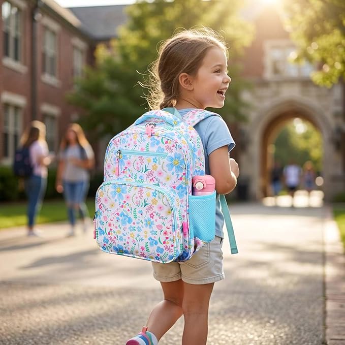 RHCPFOVR Kids Backpack for Girls - Girls Backpack 3-8 Ages Butterfly for Kids 15 Inch School Bookbag for Kindergarten Elementary School Bookbag for Girl 1st 2nd Grade