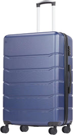 OLIXIS 28 Inch Luggage, Hardside Checked Suitcase with Spinner Wheels, Lightweight ABS Hard Shell Travel Luggage, TSA Approved Lock, Expandable Large Suitcase for Business & Travel–Blue