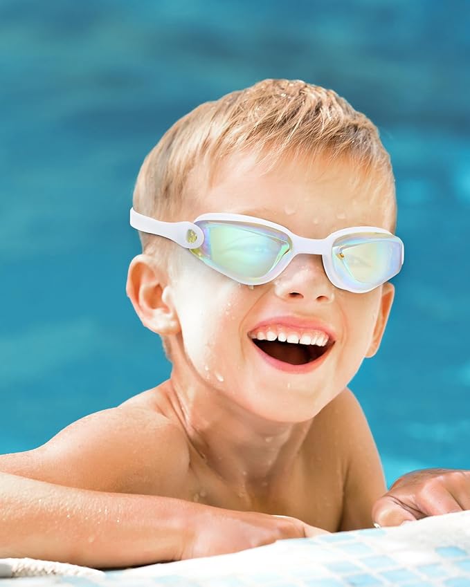 Aegend Swim Goggles for Kids Youth 3-14 Anti-Fog Anti-UV Comfort Fit Goggles for Swimming